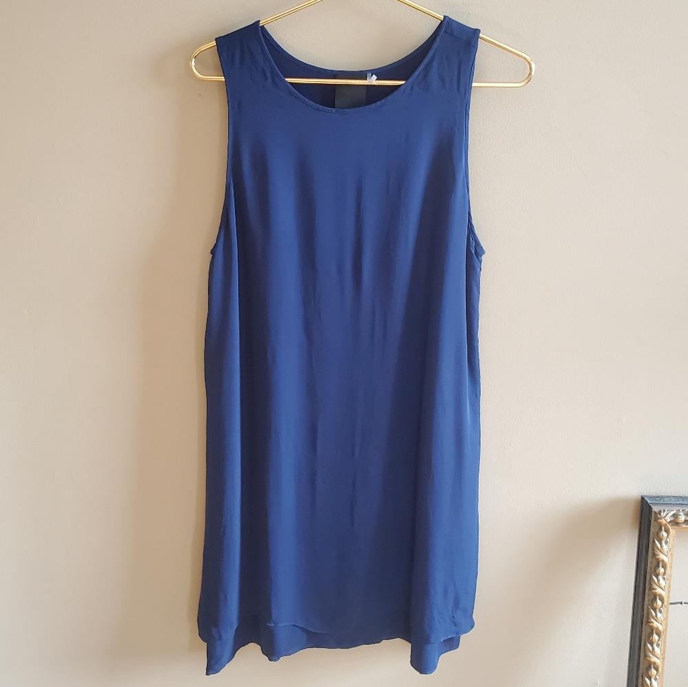 Heather Dark blue shift dress